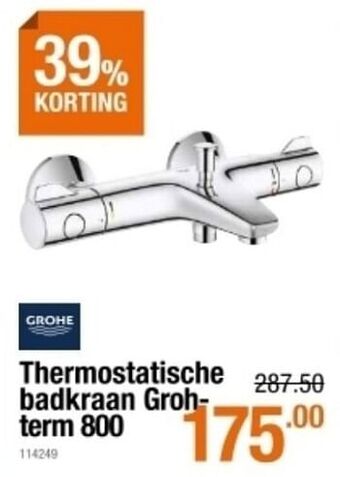 Thermostatische badkraan grohterm 800