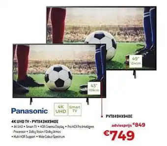 Exellent Panasonic 4k uhd tv pvtx49hx940e aanbieding