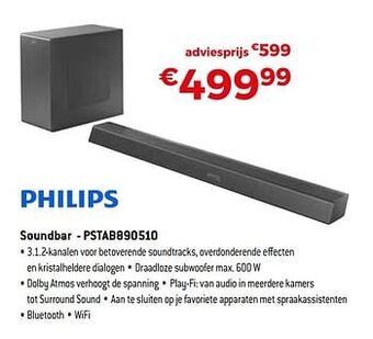 Exellent Philips soundbar - pstab890510 aanbieding