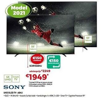 Exellent Sony uhd oled tv scxr55a84j aanbieding