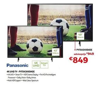 Exellent Panasonic 4k uhd tv pvtx43hx940e aanbieding
