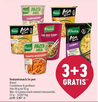 Delhaize Instantsnack In Pot Knorr 3+3 Gratis aanbieding