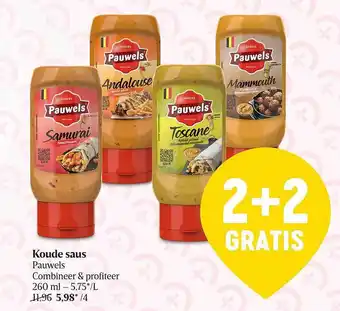 Delhaize Koude Saus Pauwels 2+2 Gratis aanbieding