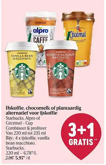 Delhaize Ijskoffie Chocomelk Of Plantaardig Alternatief Voor Ijskoffie 3+1 Gratis aanbieding