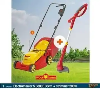 Wolf garten electromaaier s 3800e + strimmer 280w