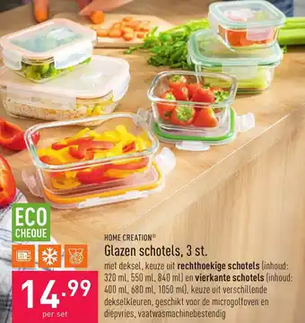 ALDI Home Creation Glazen schotels, 3 st. aanbieding