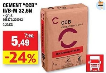 Hubo Cement ccb ii-b-m 32,5n aanbieding