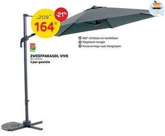 Brico Zweefparasol vive aanbieding