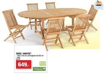 Hubo Tafel aristo aanbieding
