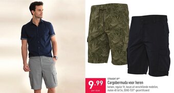ALDI Straight Up Cargobermuda voor heren aanbieding