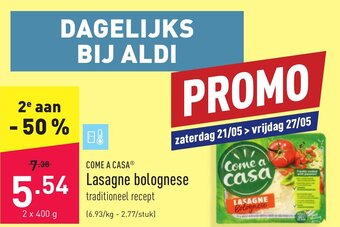 ALDI Come A Casa Lasagne bolognese aanbieding