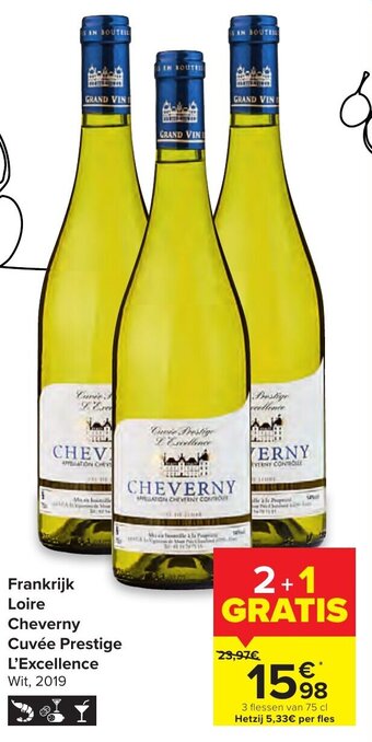 Carrefour Frankrijk Loire Cheverny Cuvee Prestige L'Excellence aanbieding