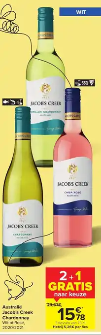 Carrefour Australie Jacob's Creek Chardonnay aanbieding