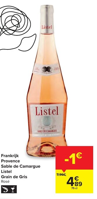 Carrefour Frankrijk Provence Sable de Camargue Listel Grain de Gris aanbieding