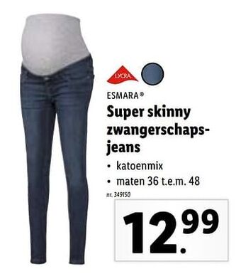 Lidl Super skinny zwangerschapsjeans aanbieding