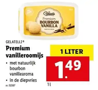 Lidl Premium vanilleroomijs aanbieding