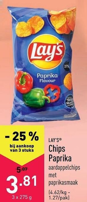 ALDI Chips paprika aanbieding