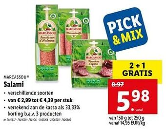Lidl Salami aanbieding