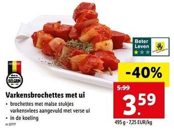 Lidl Varkensbrochettes met ui aanbieding