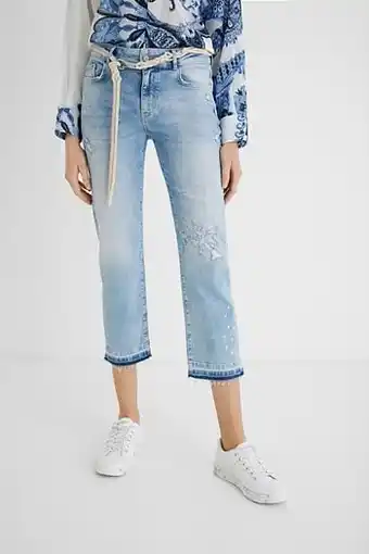Enkellange slim fit jeans - BLUE - 32