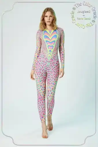 Slim fit jumpsuit met slangenprint - RED - M