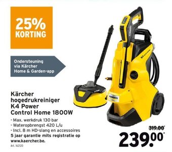 GAMMA Karcher hogedrukreiniger K4 Power Control Home 1800W aanbieding