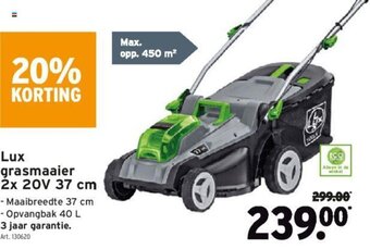 GAMMA Lux grasmaaier 2x 20V 37cm aanbieding
