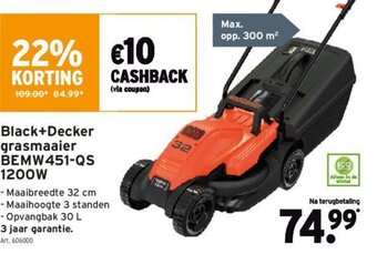 GAMMA Black+Decker grasmaaier BEMW451-QS 1200W aanbieding
