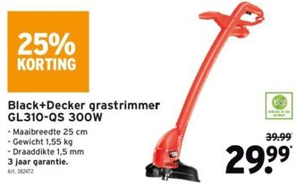 GAMMA Black+Decker grastrimmer GL310-QS 300W aanbieding