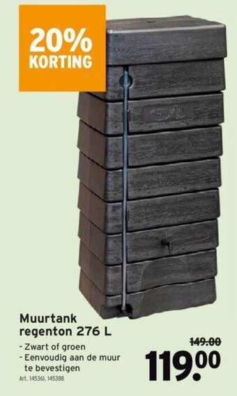 GAMMA Muurtank regenton 276 L aanbieding