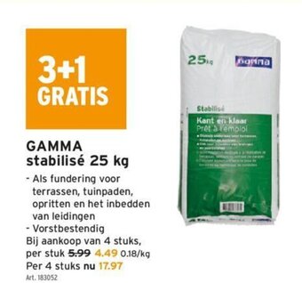 GAMMA Gamma stabilise 25kg aanbieding