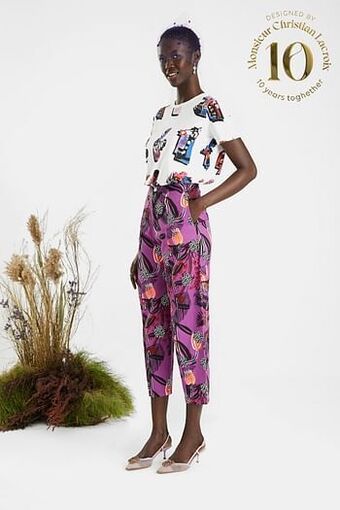 Ballonbroek met bloemen - RED - L