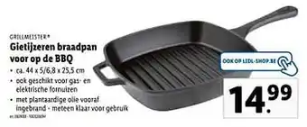Lidl Gietijzeren braadpan voor op de bbq aanbieding