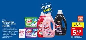 Lidl Wasmiddelcaps 3-in-1 of vloeibaar wasmiddel aanbieding