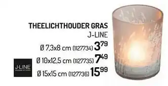 Theelichthouder gras j-line