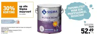 GAMMA Muurverf reinigbaar mengverf 2,5L aanbieding