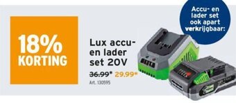 GAMMA Lux accuen lader set 20V aanbieding