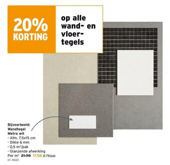 GAMMA Wandtegel Metro wit aanbieding