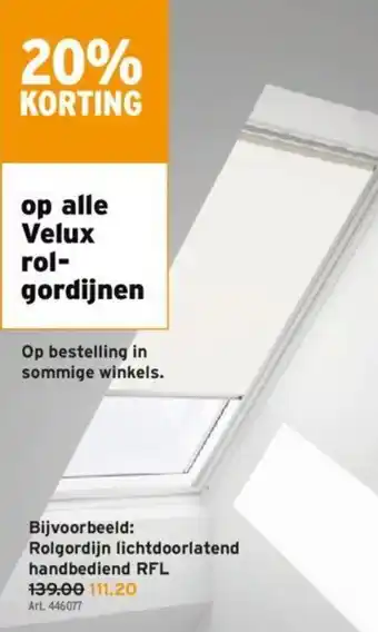 GAMMA Rolgordijn lichtdoorlaten handbediend RFL aanbieding