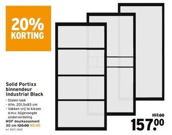GAMMA Solid Portixx binnendeur Industrial Black aanbieding