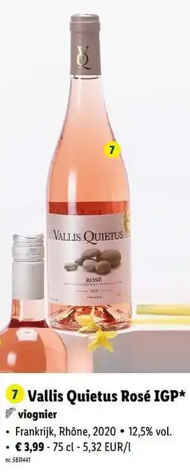 Lidl Vallis quietus rosé igp viognier aanbieding