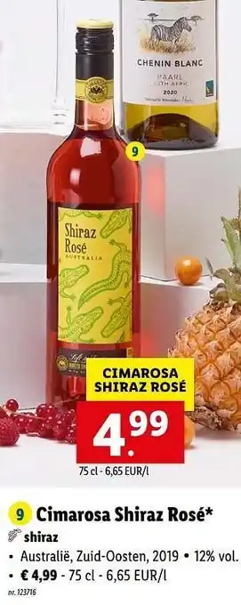 Lidl Cimarosa shiraz rosé shiraz aanbieding