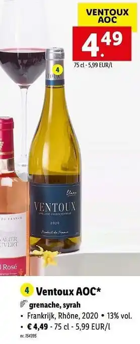 Lidl Ventoux aoc grenache, syrah aanbieding