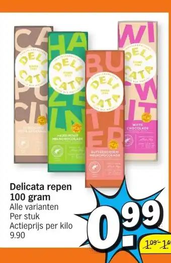 Albert Heijn Delicata repen 100 gram aanbieding