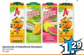 Albert Heijn Appelsientje of DubbelDrank literpakken aanbieding