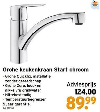 GAMMA Grohe keukenkraan start chroom aanbieding