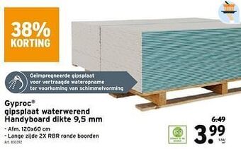 GAMMA Gyproc gipsplaat waterwerend handyboard aanbieding