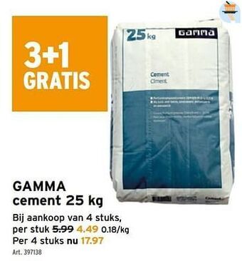 GAMMA Gamma cement aanbieding