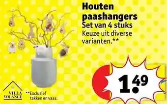 Kruidvat Houten paashangers set van 4 stuks aanbieding
