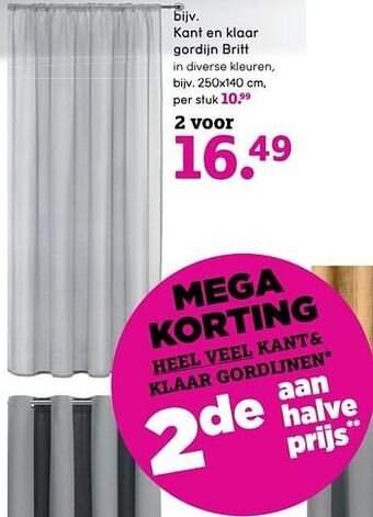 Leen Bakker Kant en klaar gordijn britt aanbieding